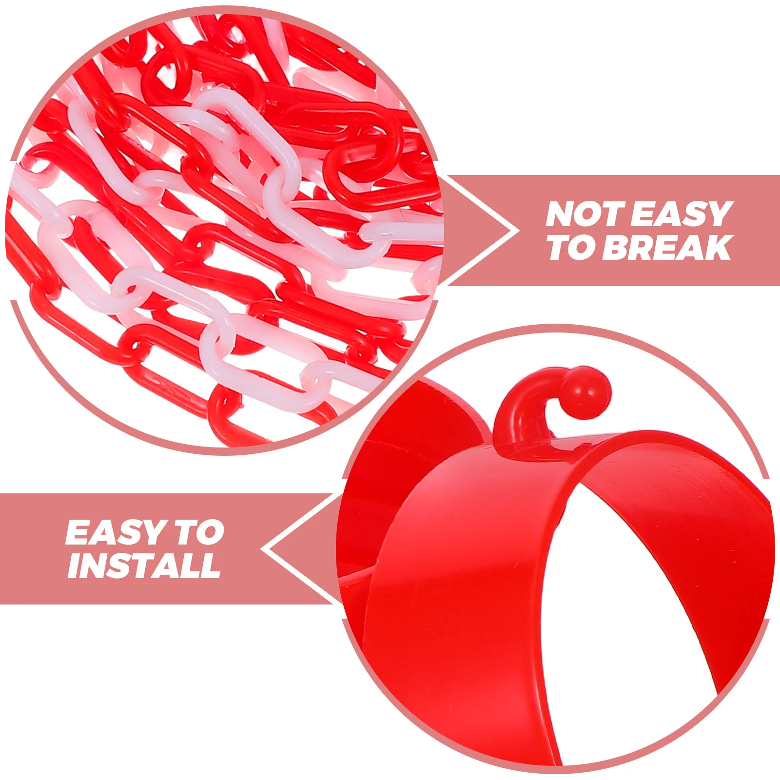 Red Plastic Cone Chain Connectors Traffic Barrier Accessories Parking Cones High Visibility Chain