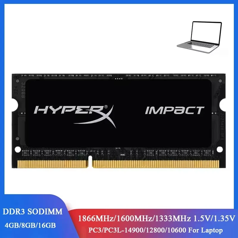 Pamięć RAM DDR3L DDR3 4GB 8GB 16GB 1600 1333 1866MHz Sodimm Pamięć PC3-12800 14900 10600 Laptop 1.35V 1.5V 204Pins Notebook RAM