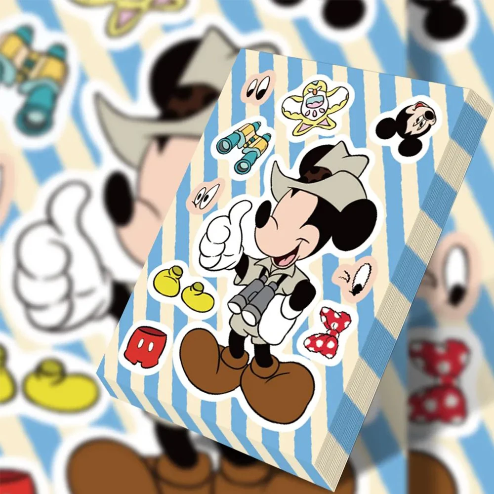 8/16 arkuszy Disney Cute Mickey Mouse to naklejki buźki Puzzle dla dzieci naklejka na grę śmieszne naklejki edukacyjne układanki dla dzieci