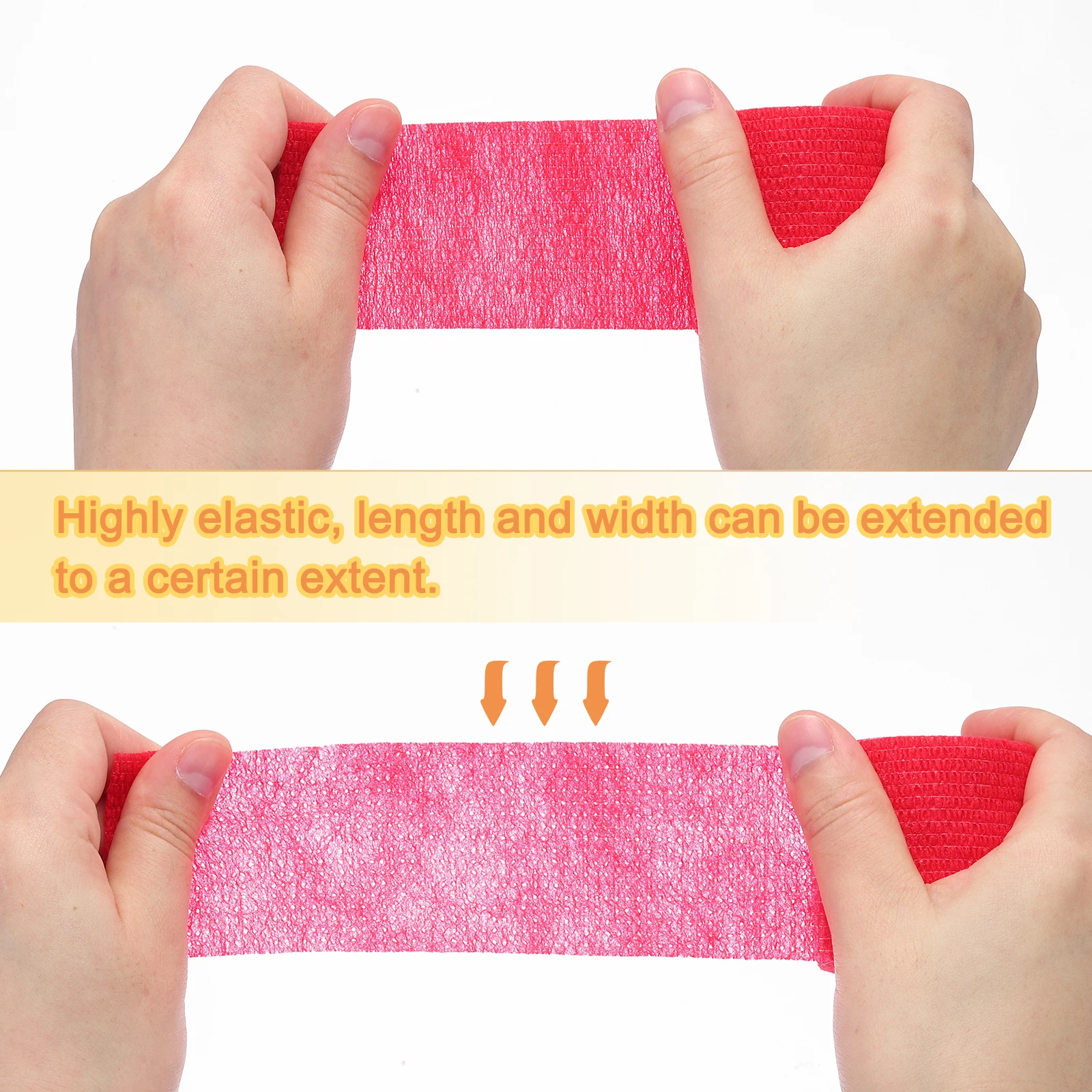 5 Yards 12pcs Adhesive Elastic Tape 5 Yards Elastic Bandage Sports Elastic Wrap for Tennis Racquet Grip Sports Knee Ankle view 3