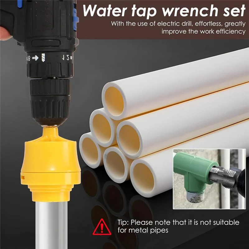 

RMWIN-PVC Thread Maker Tool For Electric Drill, Dies Pipe Threader Plumbing Tool, PVC Pipe Threading Plumbing Kit