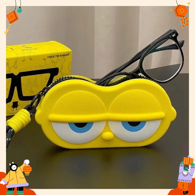

SpongeBob SquarePants Glasses Storage Case Cartoon Cute Eyeglasses Box Protective Portable Sunglasses Organizer KidsBag Charm