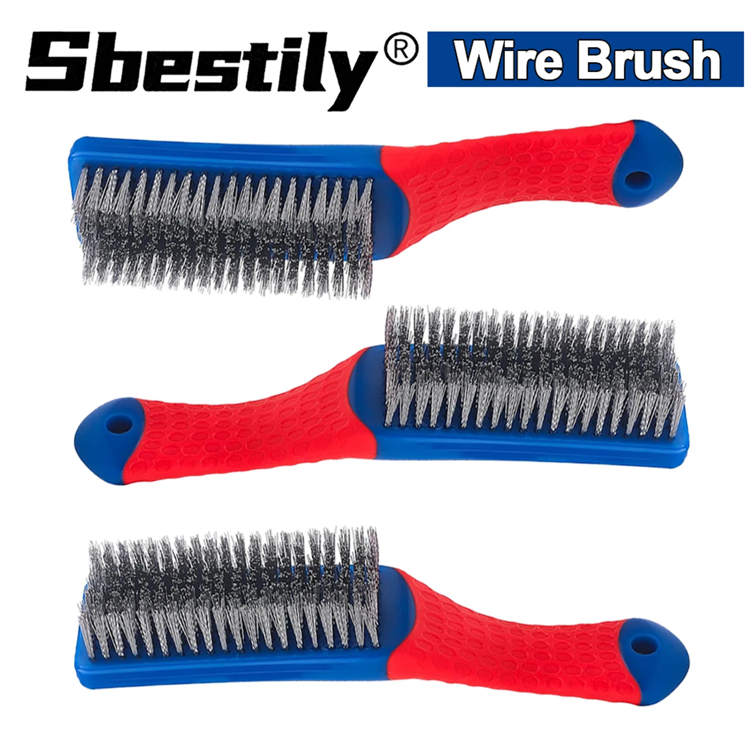2/3pcs Heavy Duty Stainless Steel Wire Brush with Plastic Handle Perfect for Removing Rust Welding Slag  Dirt  and Paint