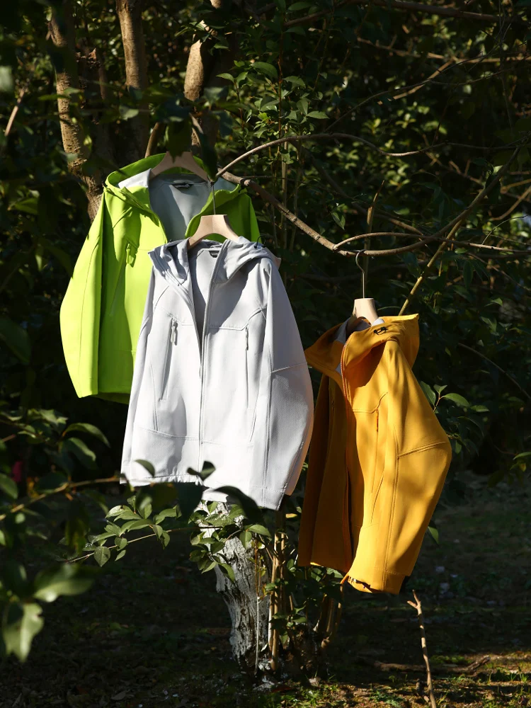 

Куртка Dingji Wangzha Softell для весны и осени, высококачественная, водонепроницаемая, ветрозащитная, с капюшоном, на молнии, с длинными рукавами