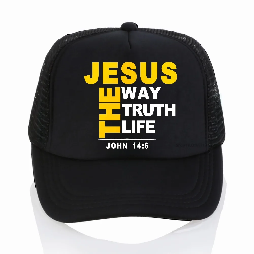 

Jesus The Way Truth Life Prints men women print Baseball Cap Hip Hop Dad Mesh Hat Trucker Hat adjustable Net breathable caps