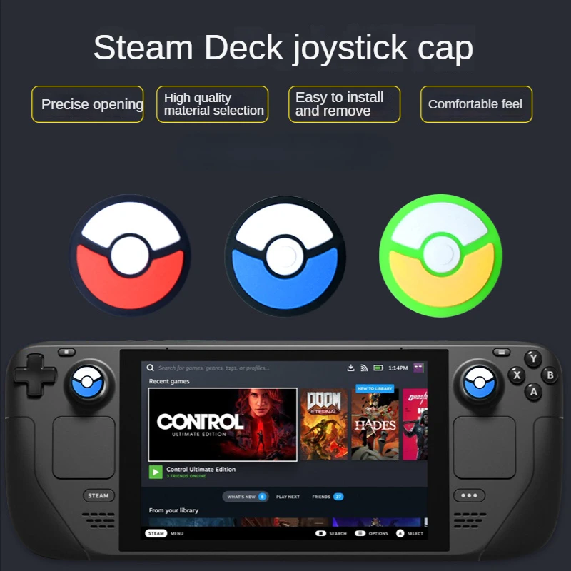 HEYSTOP 4PCS Thumb Grip Caps per Steam Deck, Steam Deck Rocker Cap maniglia tappo in Silicone NS accessori maniglia pulsante Cap