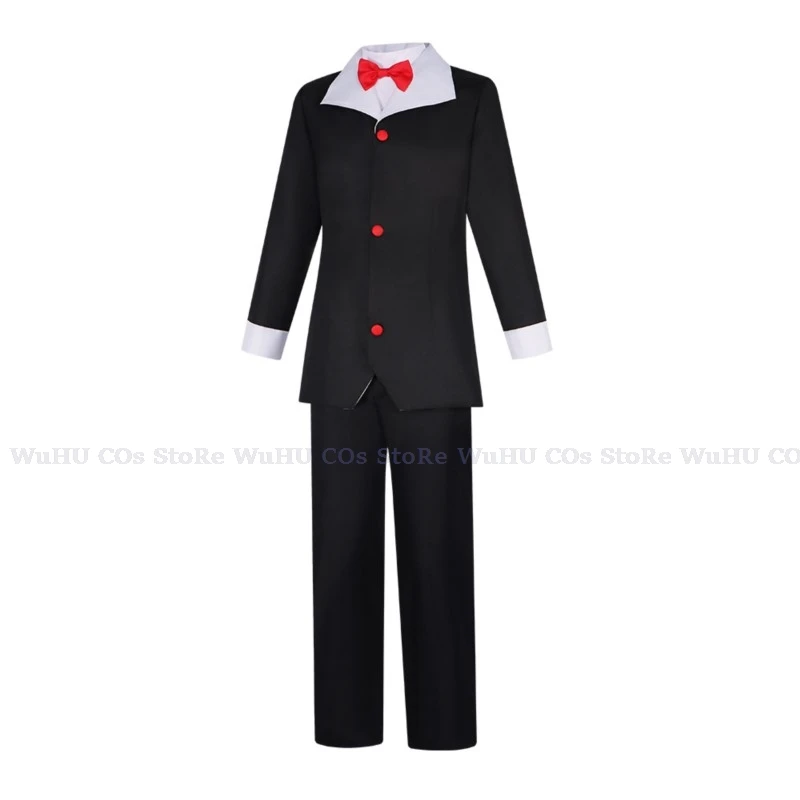 Disfraz de Husk Hazbin para Cosplay, uniforme negro para Halloween, Hotel, trajes de fiesta con sombrero, orejas, cejas, utilería