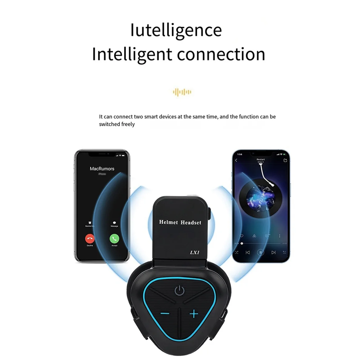 ใหม่ LX1 หมวกกันน็อครถจักรยานยนต์ชุดหูฟังบลูทูธแบบพกพาสมาร์ทตัดเสียงรบกวนกันน้ําชุดหูฟัง Takeaway