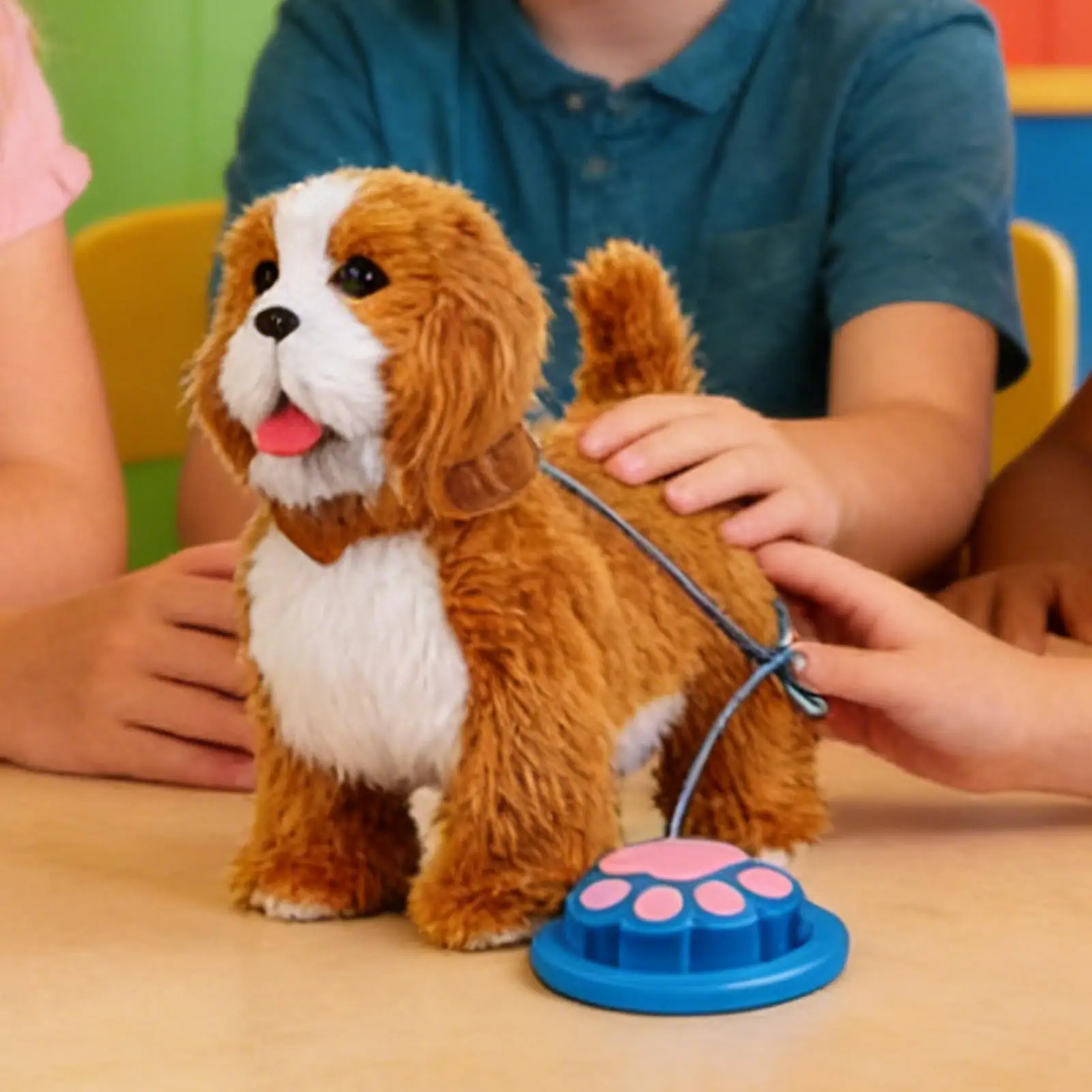 Giocattolo Interattivo Cucciolo di Cane in Peluche, Cane Robot Elettronico che Cammina, Abbaia e Scodinzola, Realistico Cucciolo Robot, Giocattolo Morbido e Carino per Bambini