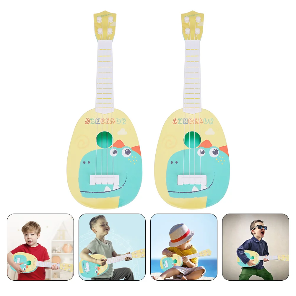 2 Pcs Guitar Educational Plaything Enlightenment Early Toy Animal Plastic Infant Musical Kids Instrument