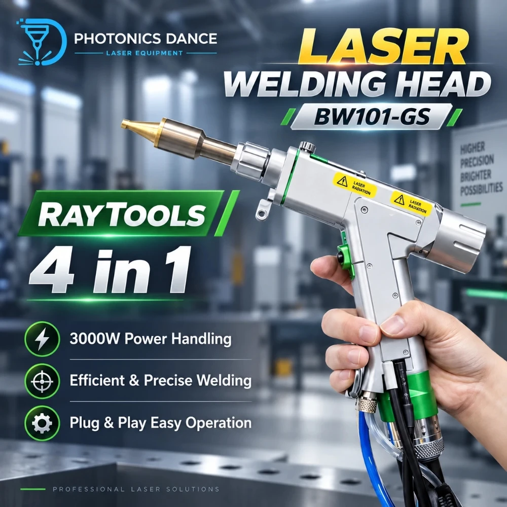 Raytools BW101-GS Fiber Laser Welding Head 4 in 1 3000W Handheld Laser Welding/Cleaning/Cutting Gun Welder Machine Part BW101