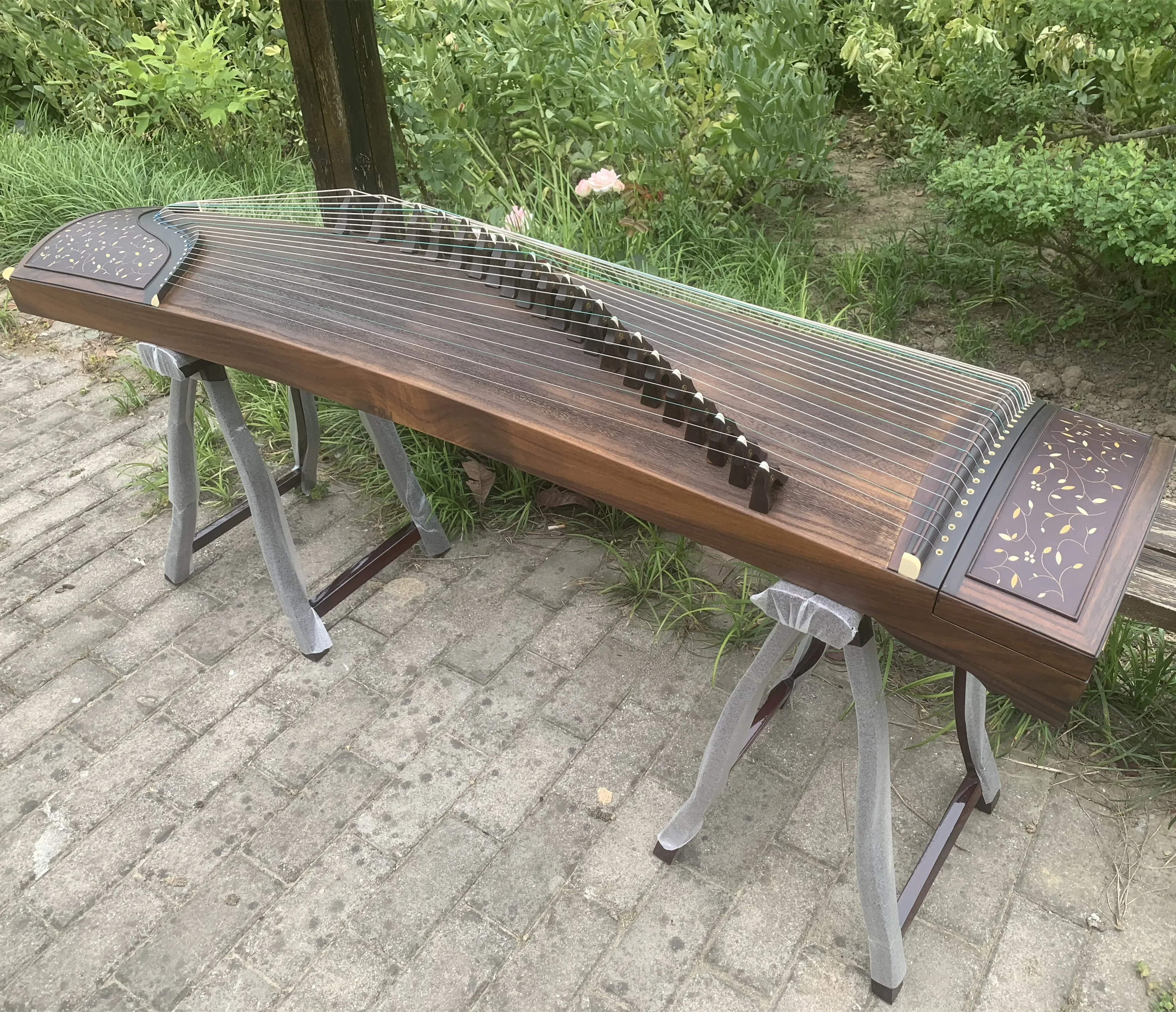 High-grade Traditional 21 String  Guzheng Instrument Hardwood Dalbergia Chinese Zither Solid Wood  Instrument