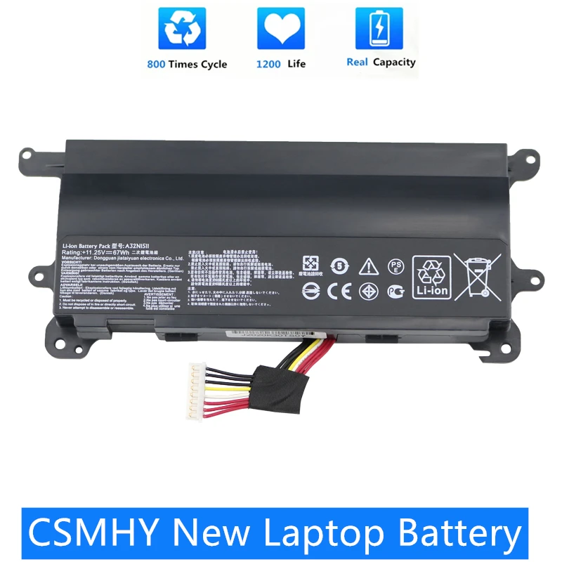 Csmhy Novo A32n1511 Novo 11.25v A32n1511 A32lm9h Bateria do Portátil para Asus Rog G752 G752vl G752vt G752vm G752vt G752vy 0b110