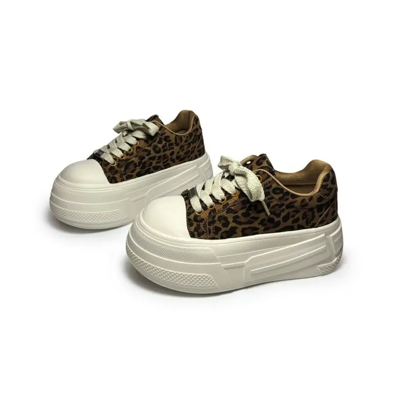 Platform Small White Shoes Women's Autumn New Versatile Casual Sports Board Shoes Heightened Lace-up Bread Shoes