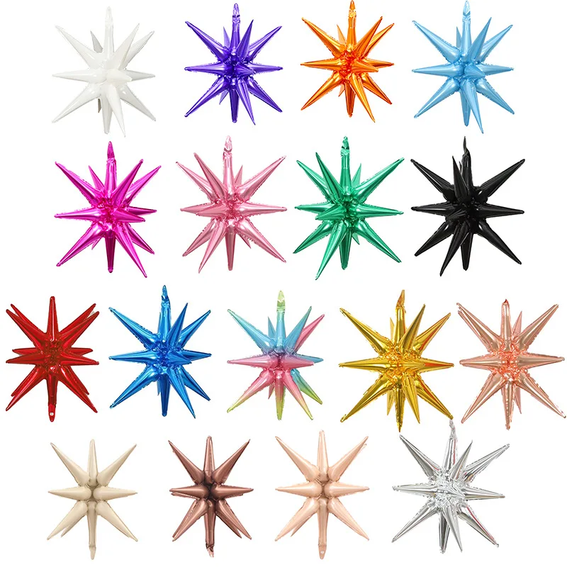 1pcs Explosion Star Balloons Rainbow Starburst Foil Balloons for Birthday Wedding Decoration Children's Birthday Party Supplies