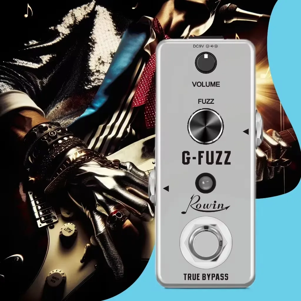 Rowin G-FUZZ 빈티지 게르마늄 아날로그 퍼즈 기타, 베이스 이펙트 페달, 트루 바이패스 LEF-322