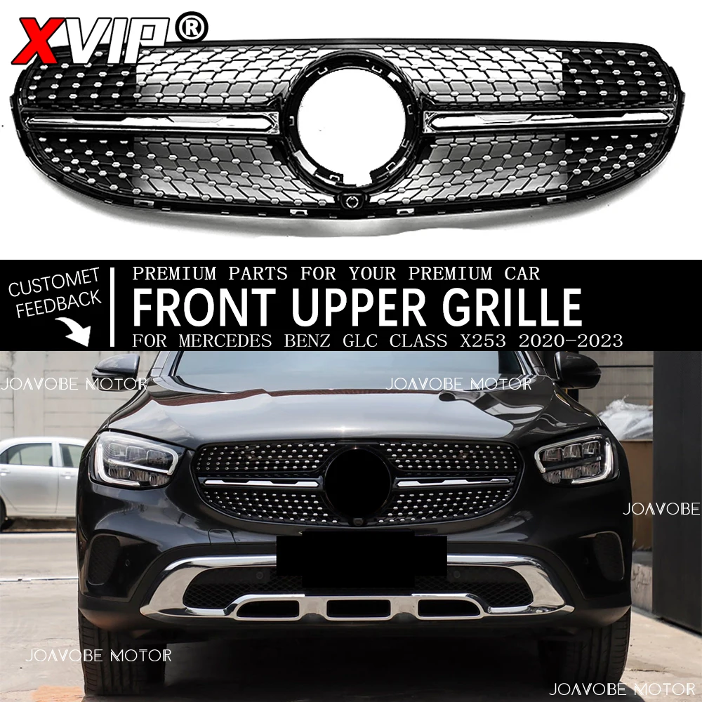 

XVIP Chrome Black Front Bumper Grille Upper Grill For Mercedes Benz GLC-Class X253 Facelift 2020-2023 GLC300 GLC300e Accessories