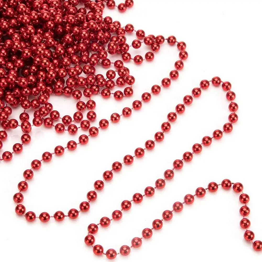5 m/borsa Decorazione di nozze Catena di perline Perline in oro argento Ghirlanda Decorazioni per l'albero Appeso Ornamento di perle per la festa di Capodanno