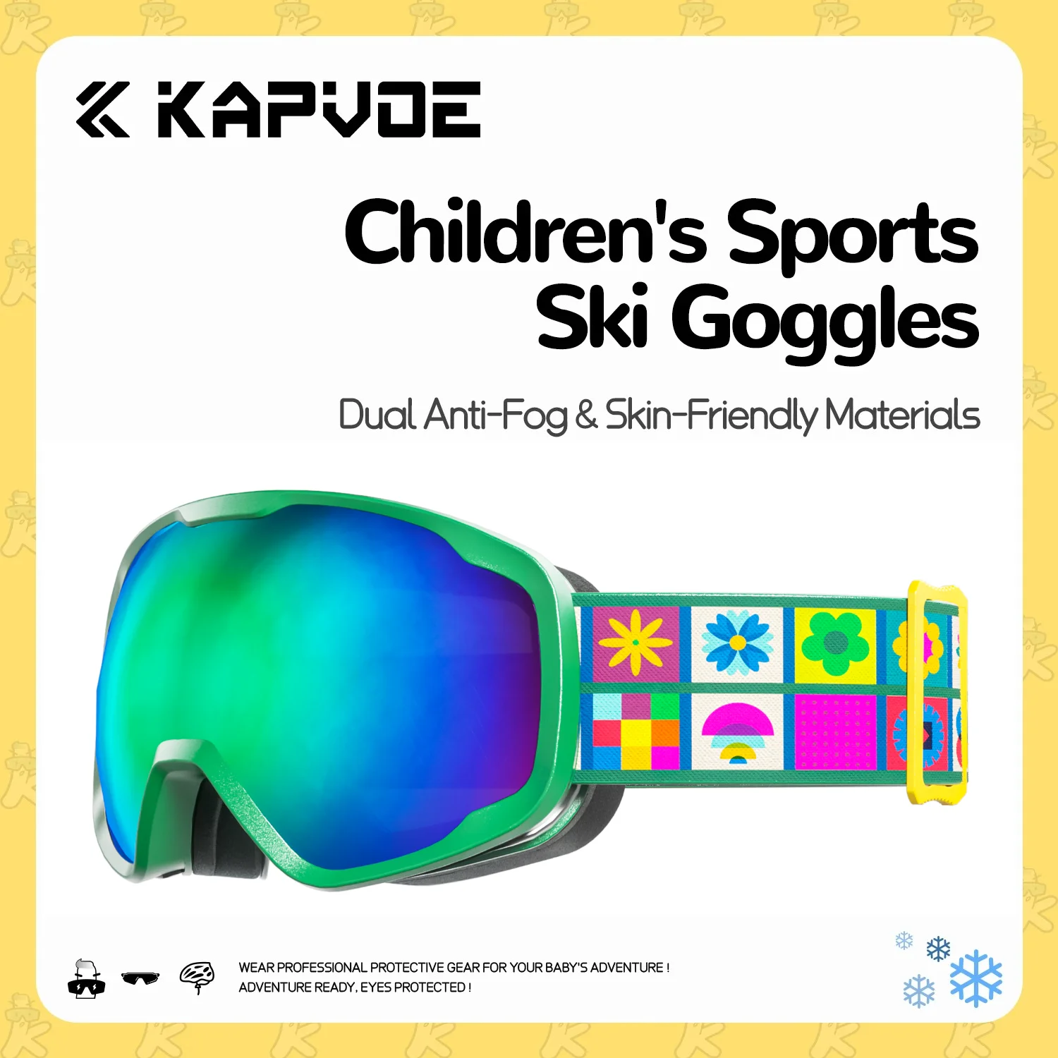 

Kapvoe детские зимние очки лыжные солнцезащитные очки для катания на лыжах профессиональные противотуманные детские очки для сноуборда UV400 детская лыжная маска очки 2024