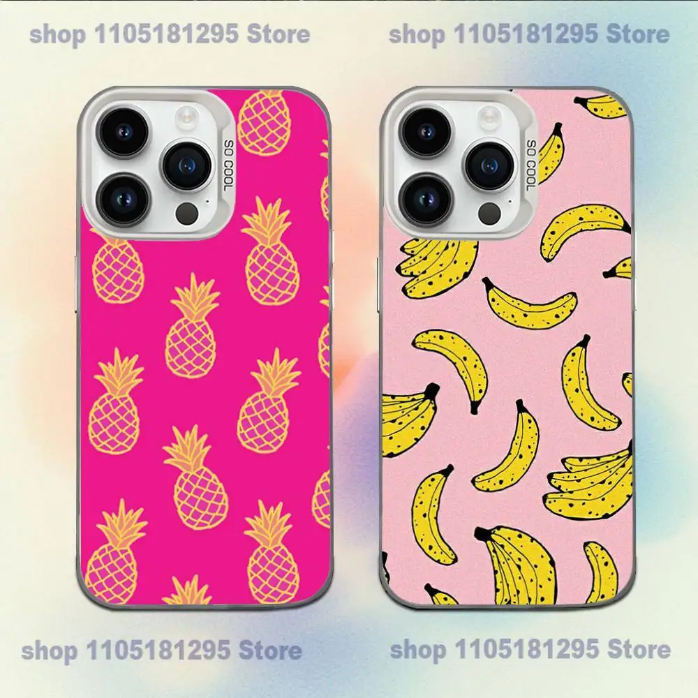 

Fruit Pattern Phone Case For iPhone XR,17,16,15,14,13,12,11,X,Mini,Pro,E,MAX White Candy Matte Shockproof Cover