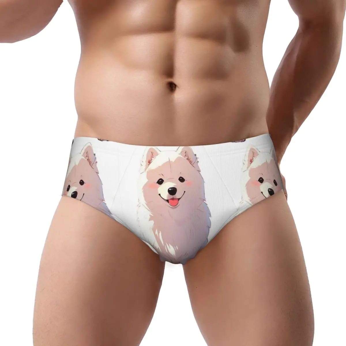 

Cartoon Style Cute Samoyed Men Triangle Panties Ventilate Boxer Underpants Short Underwear for Homme Man Boyfriend Gifts