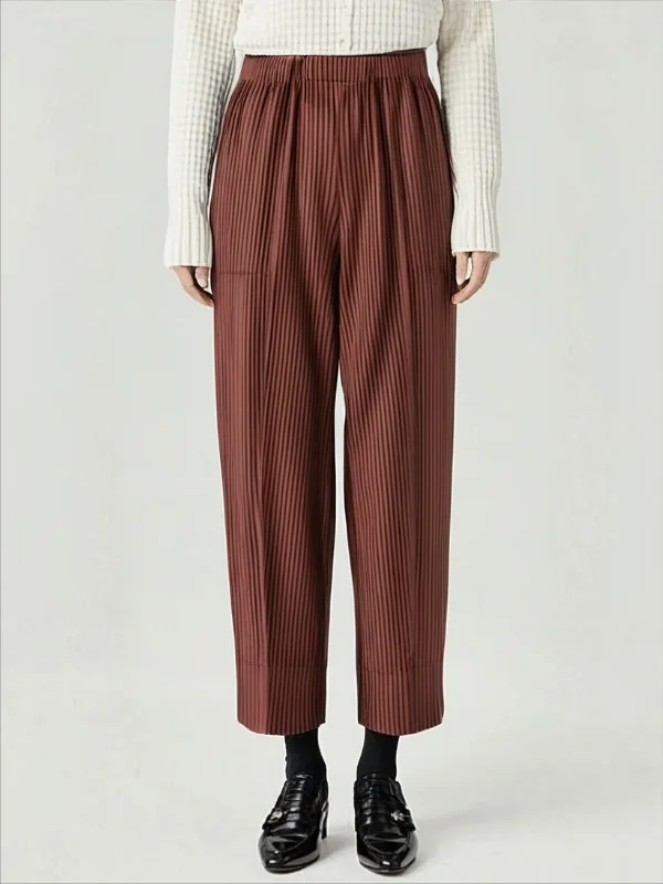 

Miyake Pleated Pants for Women in Autumn 2025, New High Waisted Style, Loose and Slimming Cropped Pants, Versatile Casual Pants