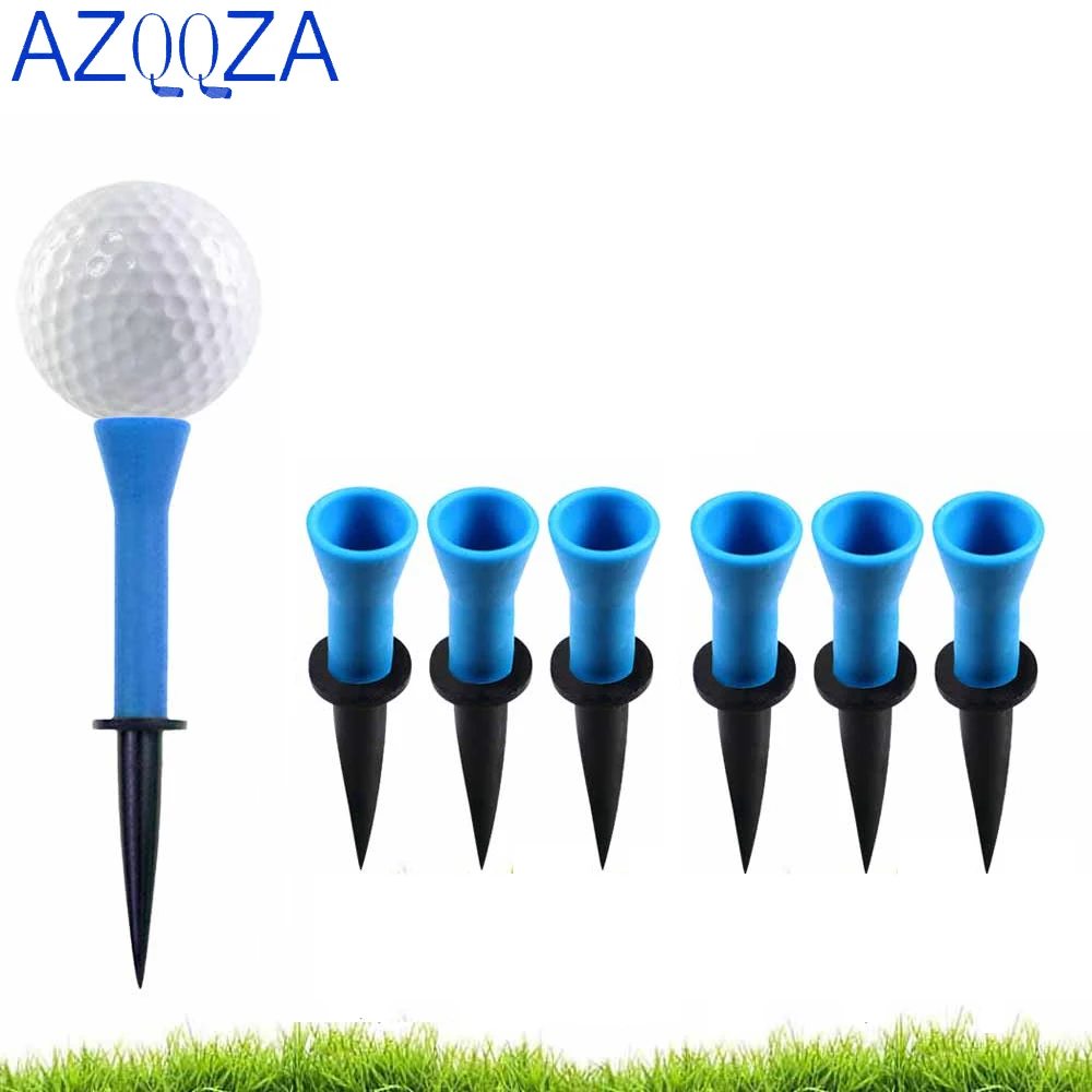 6Pcs 58mm 76mm Plastic Golf tees with Soft Rubber Cushion Top Cover,Almost Unbreakable,Practicing for Golfer Golf Accessories