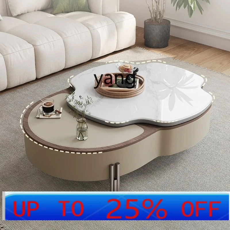 

LHH ретро подъемный журнальный столик из каменной плиты, новый вращающийся журнальный столик для дома, гостиной