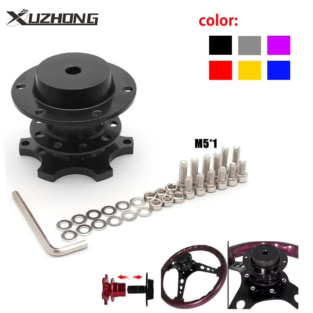 Universal Racing 6 hole Steering Wheel Quick Release Hub Kit Wheel Hub Adapter Car Accessoriess Replace Aluminum