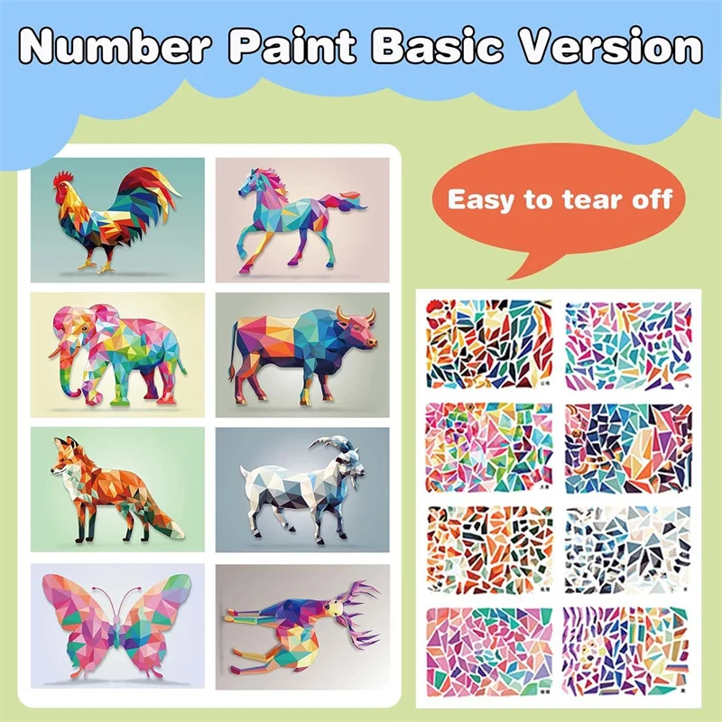 ✰✪3D Geometric Collage Educational Toy For Kids Cartoon Stickers Beginner Craft Kit For Children