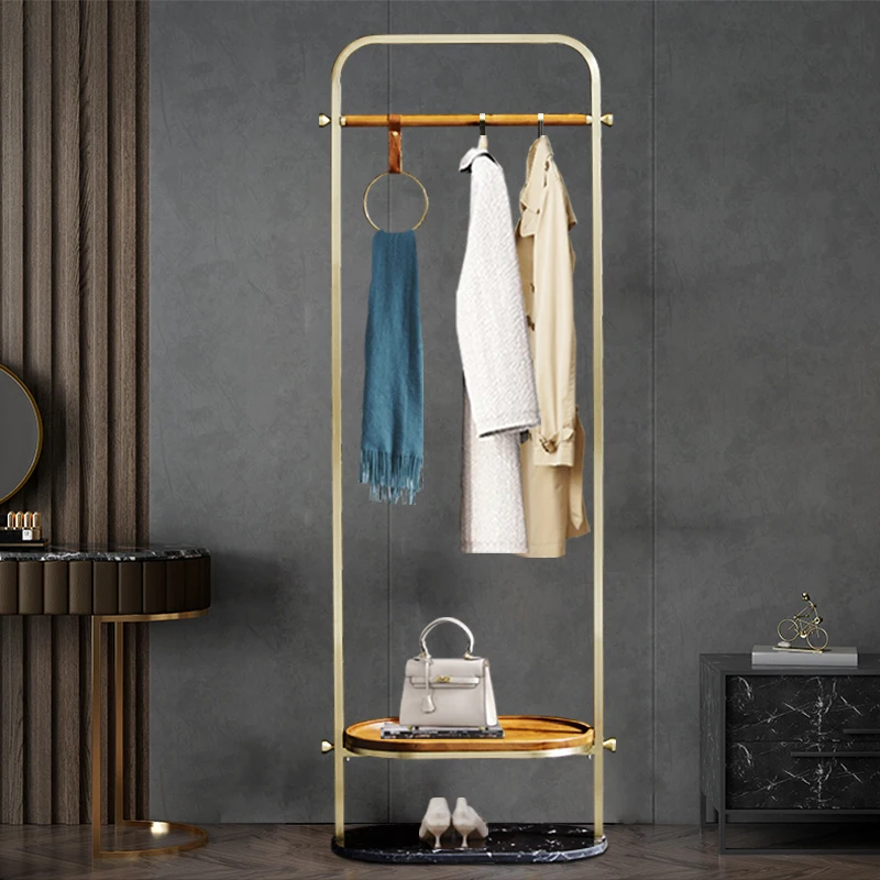 

Floor-to-ceiling hanger Bedroom Italian light luxury stainless steel coat rack Home living room Simple multi-functional clothes