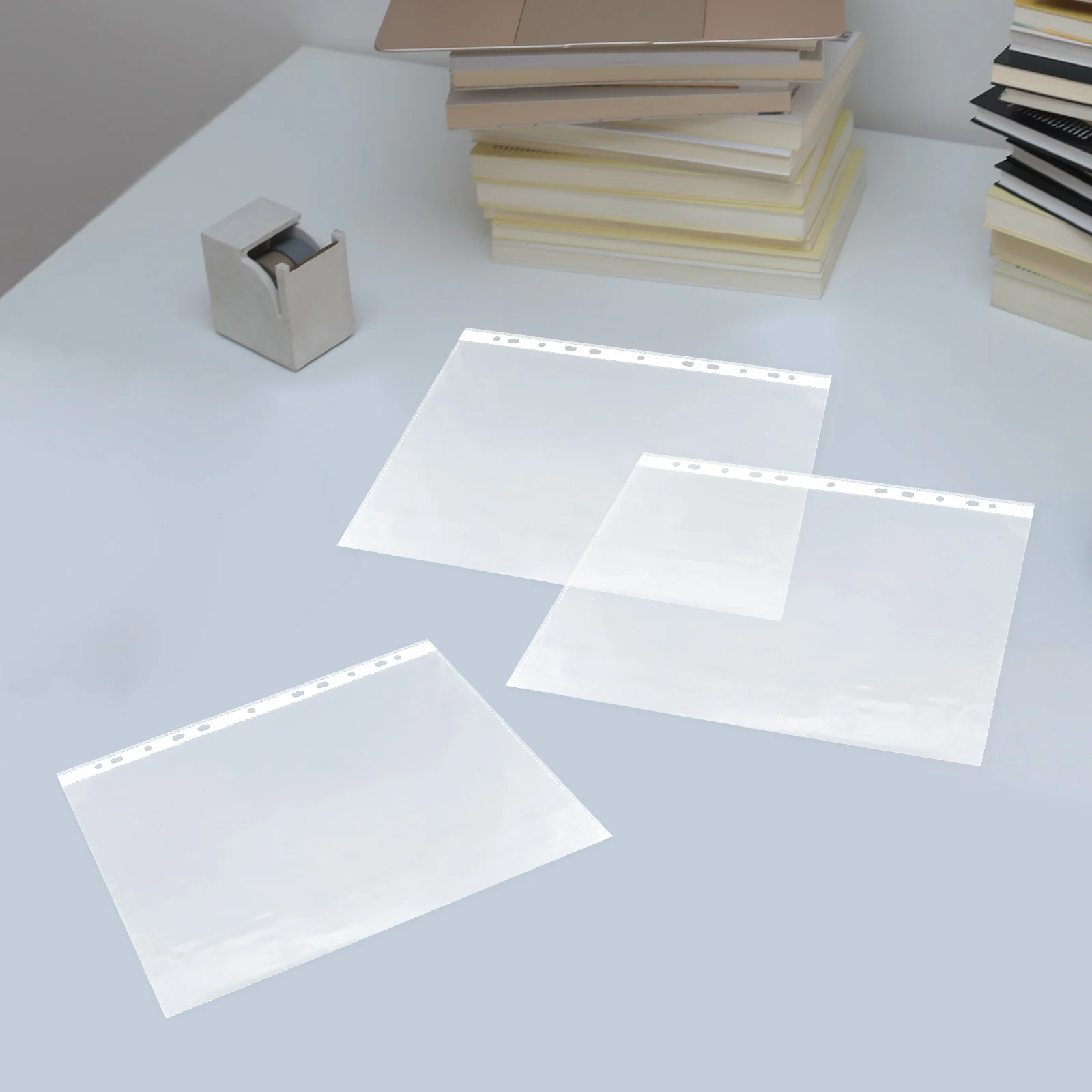 

100Pcs Clear Page Protectors Plastic Sheet Protectors for Binders Loose Leaf Documents A4 Paper Sleeve Organizer Waterproof