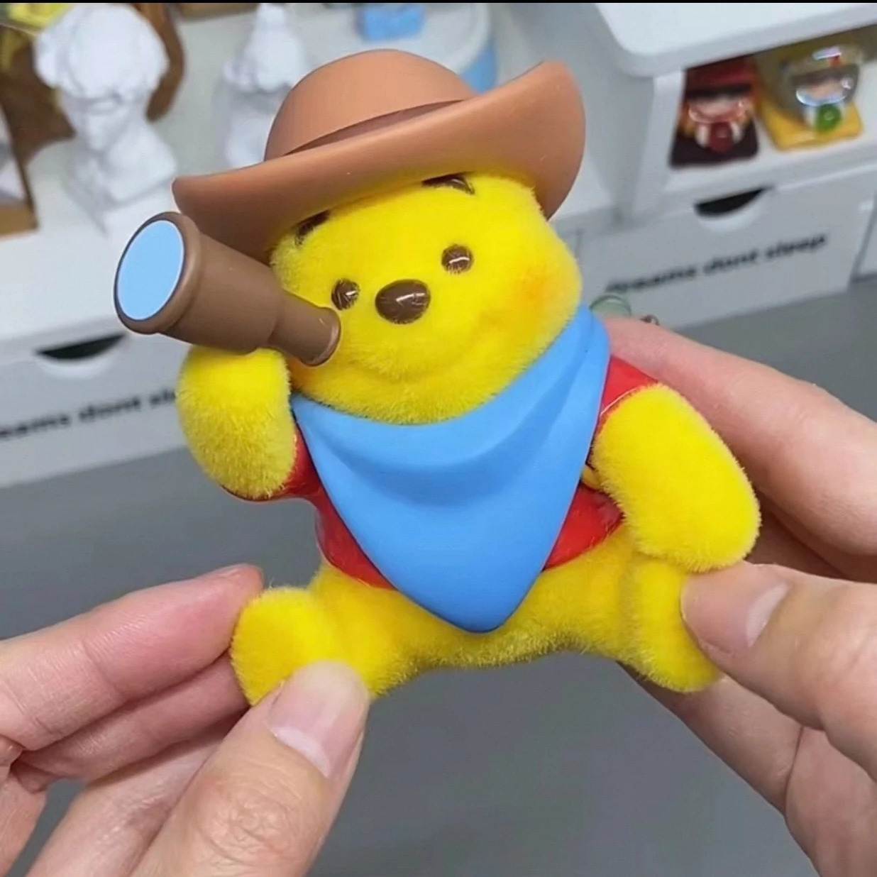 

2026 Winnie The Pooh Blind Box 100th Honey Exploration Series Flocked Collectible Figure Desktop Decoration Gift Christmas Dolls