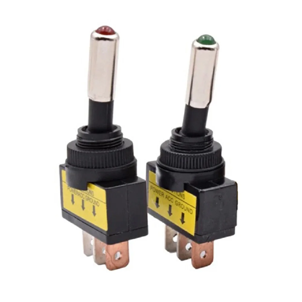 

Автомобильный переключатель 12 мм, 2 шт., SPST ON OFF, 12 В, 20 А, светодиодный индикатор, 3-контактный монтаж на панели для автомобильных и морских электрических панелей