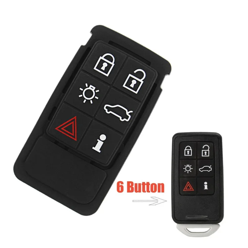 5/6 Buttons Remote Key Rubber Pad Replacement Fob Fit For Volvo S60 V60 XC60 S70 V70 S80 XC70 XC90 Car Remote Key Mat Case