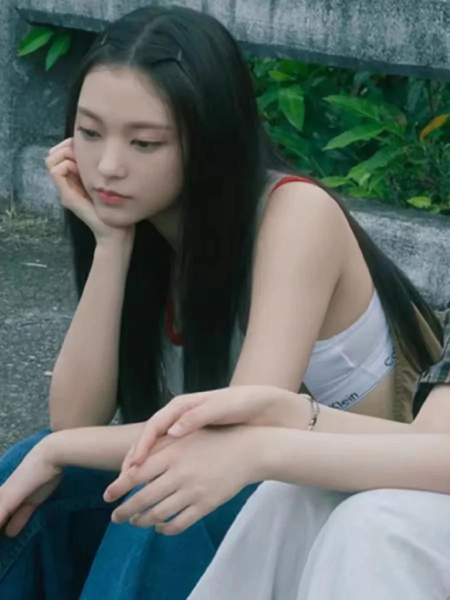 

Newjeans Haerin Stage Engli 7, цветная блузка с принтом ort Sve, женский хлопковый летний топ Faion