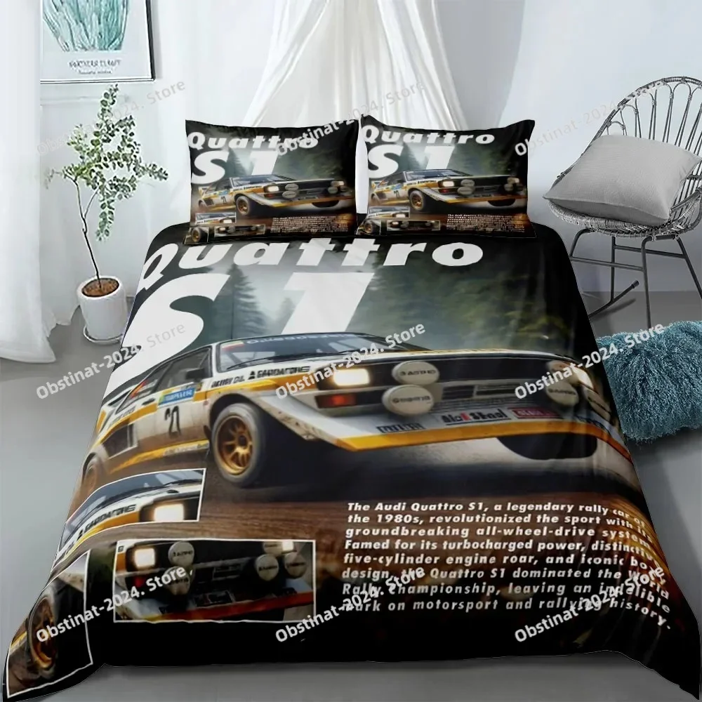 Automobile Poster Fans Bedding Set King Queen Double Full Twin Single Size Bed Linen Set