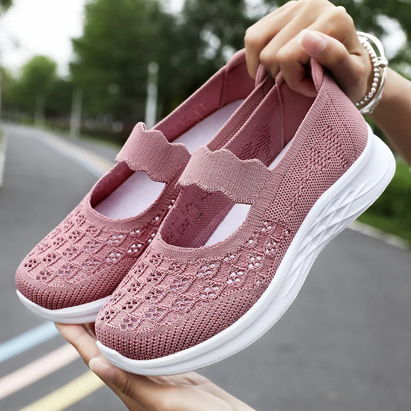 

Spring Women's Sneakers Breathable Slip on Walking Shoes Mesh Low Top Womens Vulcanized Shoes Soft Sole Lightweight Women Shoes