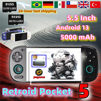 Retroid Pocket 5 Handheld Game Console Video Player Retro RP5 Android 13 5.5 Inch OLED Touch Screen Wifi Bluetooth PSP PS2 Gift