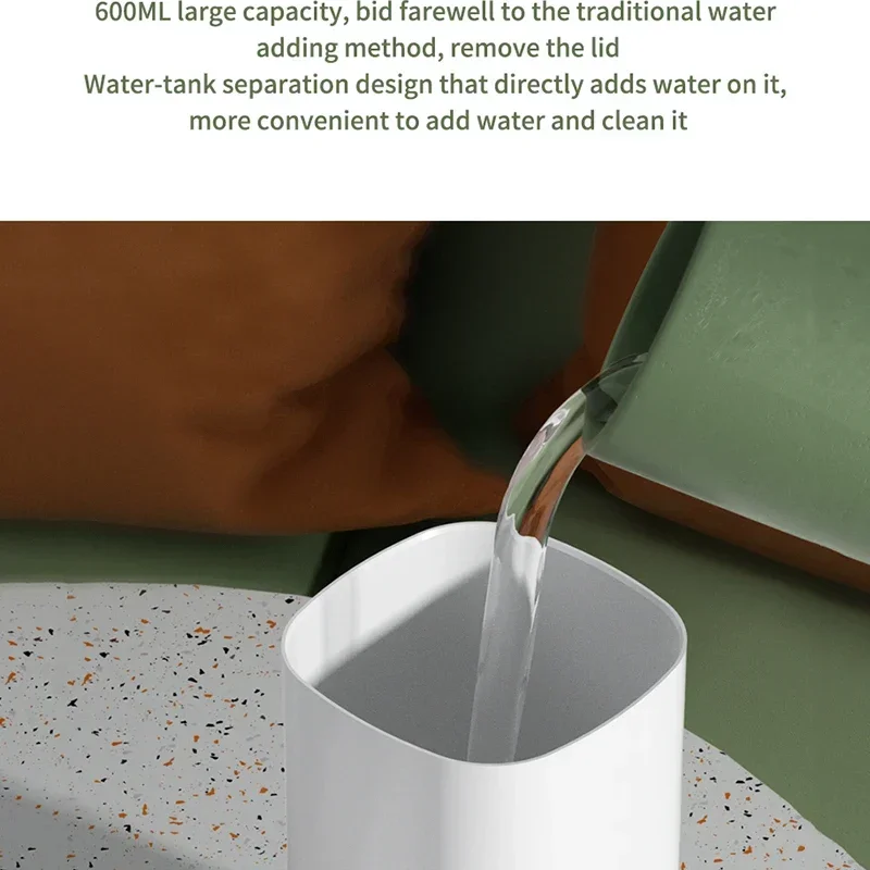 Увлажнитель с двойной насадкой, настольный, для спальни, автомобиля, ароматерапии, бесшумное увлажнение воздуха, USB, 7-цветный диффузор, увлажнитель воздуха