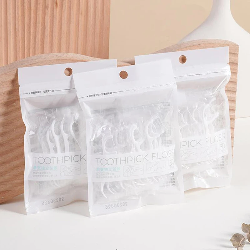 

10/20/30 Pcs Dental Floss Sticks Deep Cleaning Dental Floss Oral Care Portable Disposable Hygienic Dental Floss Daily Travel