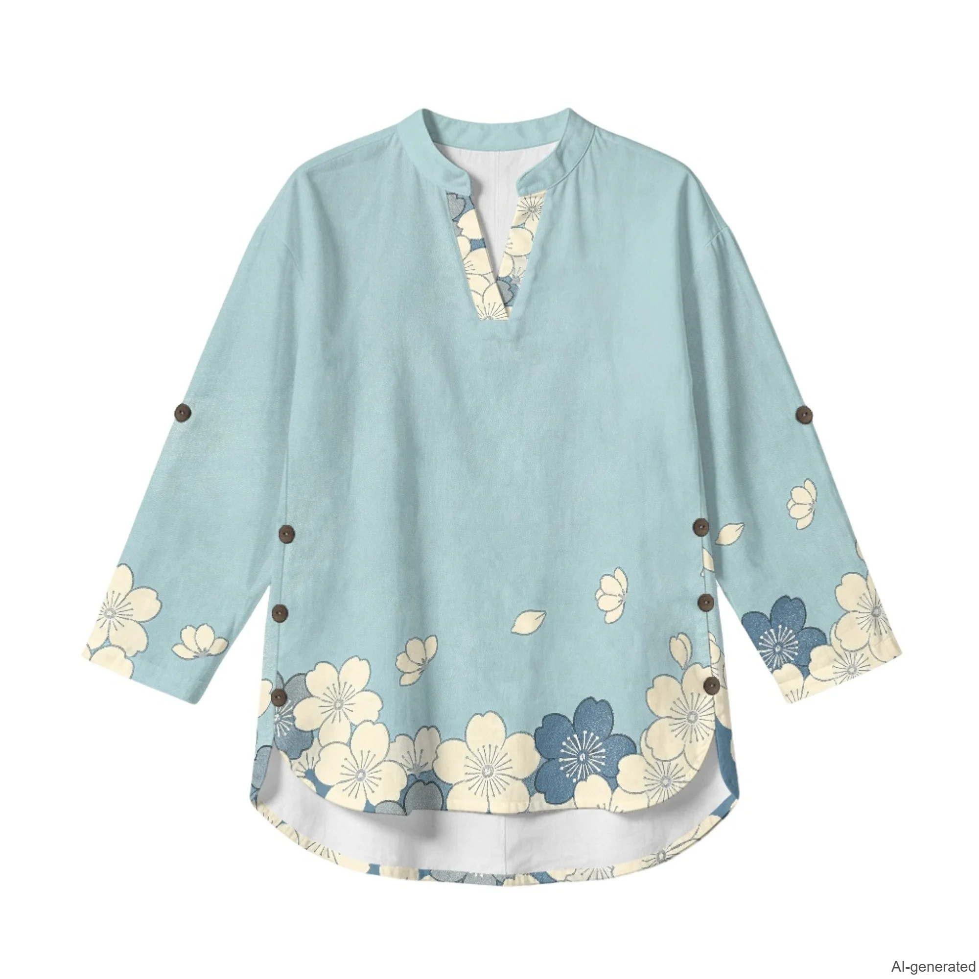 XIXIRIMIDO Women's Linen Blouses and Shirts Vintage Lady Top Simple Women's Blouse Female Shirts Blouses Thin Sunscreen Shirt