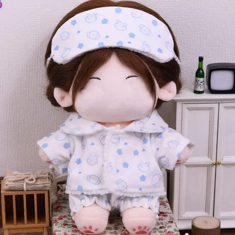 Shirt Shorts Doll Clothes Doll Accessories For 20cm Cotton Doll Pajamas Suit Photo Props Cartoon Mini Blouse Pants Set