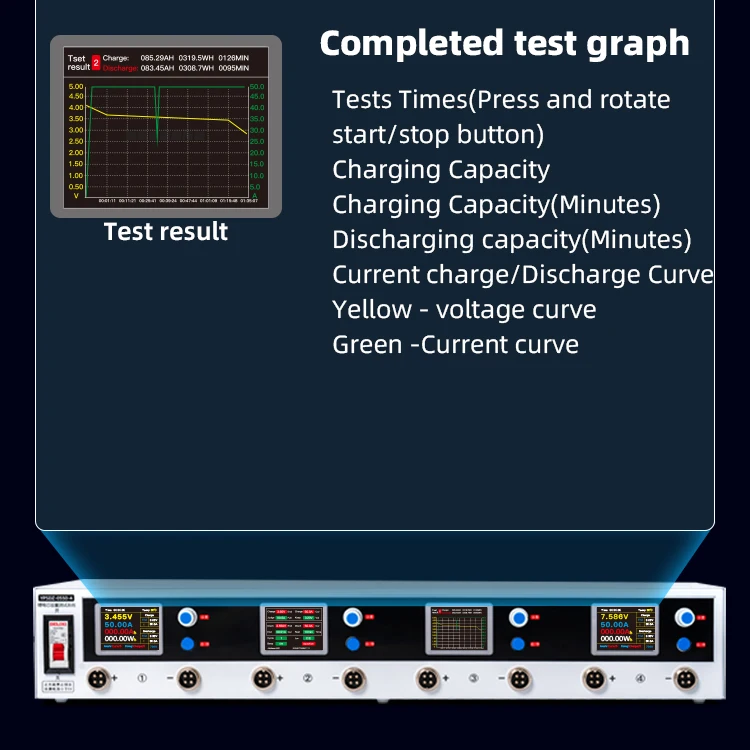 YPSDZ-0550-4 5v50a 4 Channel Lead Acid Lithium Battery Capacity Tester Support External Charger Charging And Discharging Tester