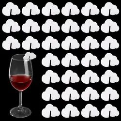 50 Pcs Acrylic Drink Tags Cloud Shape Party Drink Tag 1.8x1.2 inch White Acrylic Drink Marker Blank Acrylic Drinking Tags