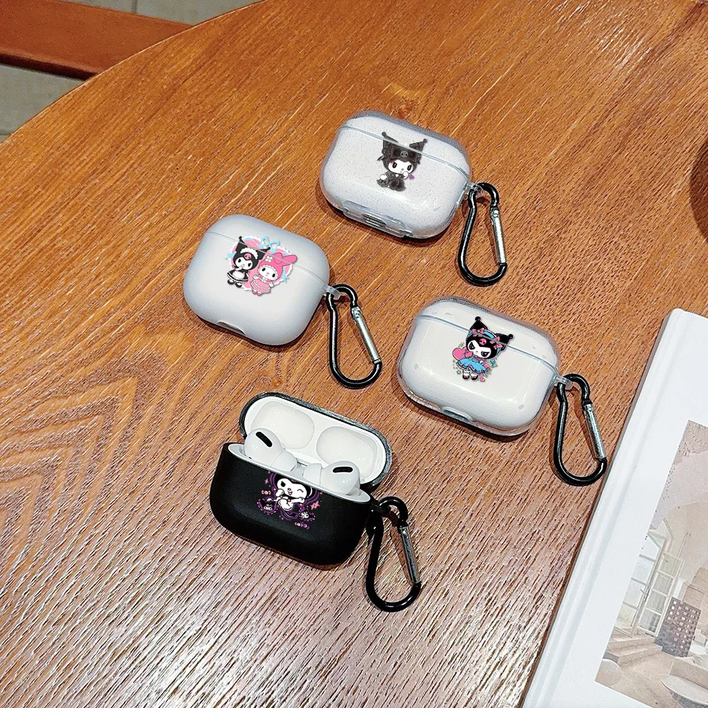 

Cute Cartoon Silicone Cover Case For Kuromis Bluetooth AirPods Earphone 1 2 3 Pro Pro2 AirPodsMax With Metal Hook Accessories