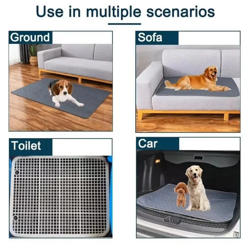 Waschbare, rutschfeste, wiederverwendbare Hundepinkelmatte, Welpen-Trainingsmatte, Haustierbettmatte, Urinmatte für Autositzbezug, Haustierbedarf – Detail 4