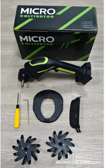 

Rotary tiller Charging micro tiller Farm Garden Handheld Electric Loosening Machine, not include pole