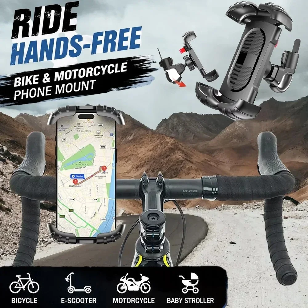 360° Rotatable Bike Motorcycle Phone Holder Adjustable Shockproof Non-Slip Bracket Mount 4.7-7 Inch GPS Navigation Phone Holder - view 6
