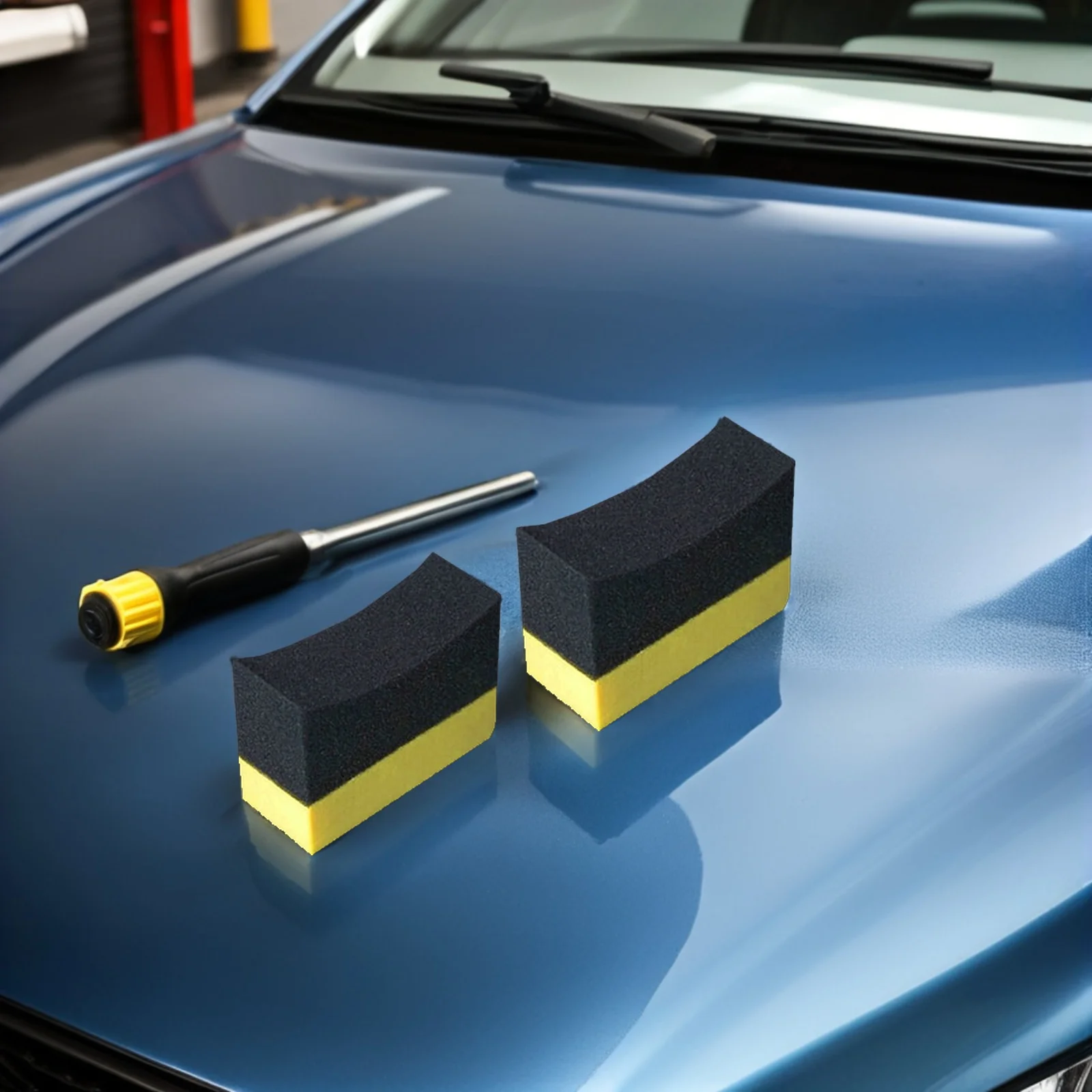 

10Pcs Tire Dressing Applicator Pads Soft Compound Pe Car Sponge for Polishing Waxing Cleaning Auto Tires Interior Exterior